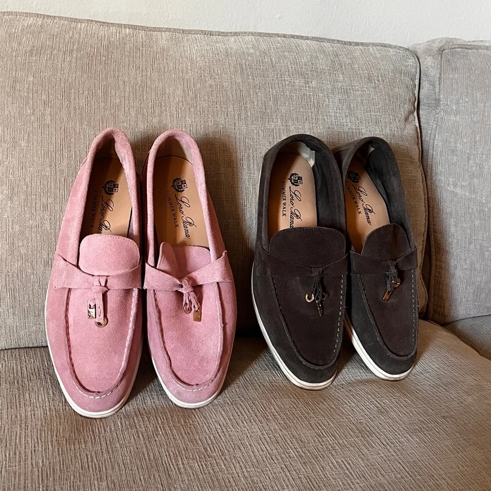 Bundle Pink and brown Suede Loafers - Picture 2 of 3
